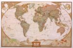 Pasaulio žemėlapis National Geographic, antikinis 1:22,44 mln, 122x185 cm, laminuotas