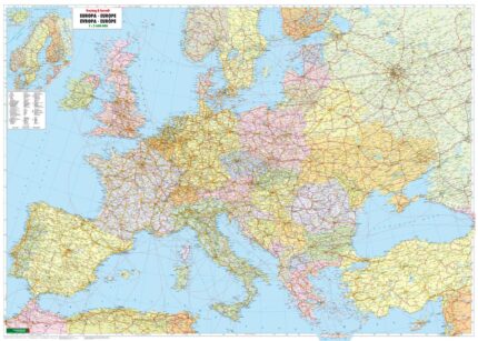 Europos politinis-kelių žemėlapis 1:2.6 mln, 121x169.5 cm