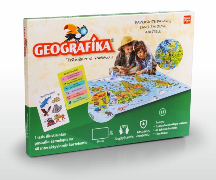 Mokomasis stalo žaidimas Geografika - Tyrinėkite pasaulį, lietuvių kalba
