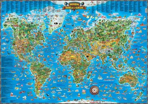Pasaulio žemėlapis vaikams 97x137 cm