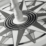 Gaublys-baras Elegance White Zoffoli. 40cm skersmuo, 93cm aukščio. Anglų kalba, rankų drabo, Italija