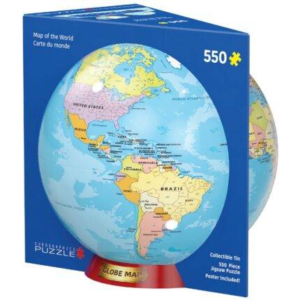 Metalinėje dėžutėje dėlionė Pasaulio politinis žemėlapis 550