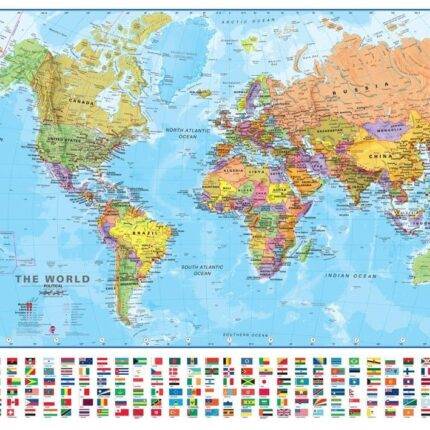 Pasaulio politinis sieninis žemėlapis