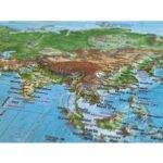 3D Pasaulio reljefinis žemėlapis 1:107mln 39x29 cm