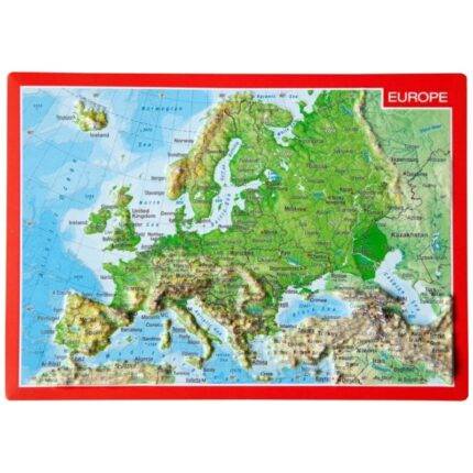 3D Europos georeljefo atvirukas 10x15cm