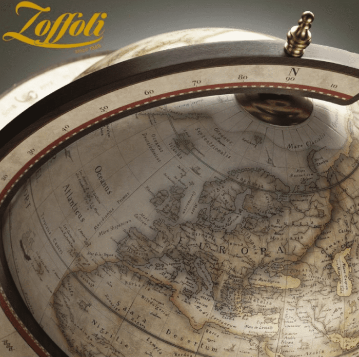 Gaublys-baras Explora Old White Zoffoli. 40cm skersmens, 93cm aukščio. Rankų darbo, Italija