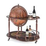 Gaublys-baras Artemide Classic Brown Trolley Zoffoli. 50cm skersmens, 98cm aukščio. Rankų darbo, Italija