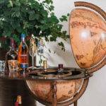 Gaublys-baras Artemide Classic Brown Trolley Zoffoli. 50cm skersmens, 98cm aukščio. Rankų darbo, Italija