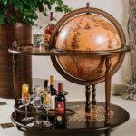 Gaublys-baras Artemide Classic Brown Trolley Zoffoli. 50cm skersmens, 98cm aukščio. Rankų darbo, Italija