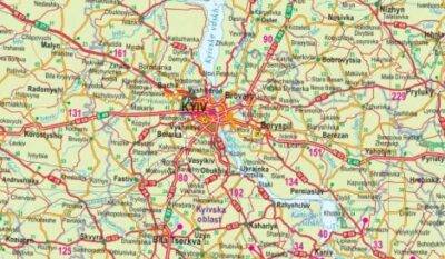 Ukrainos ir Moldovos kelių žemėlapis 1:2 000 000