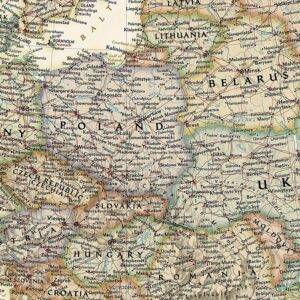 Sieninis Europos žemėlapis National Geographic 1:5,419mln, 91x117 cm